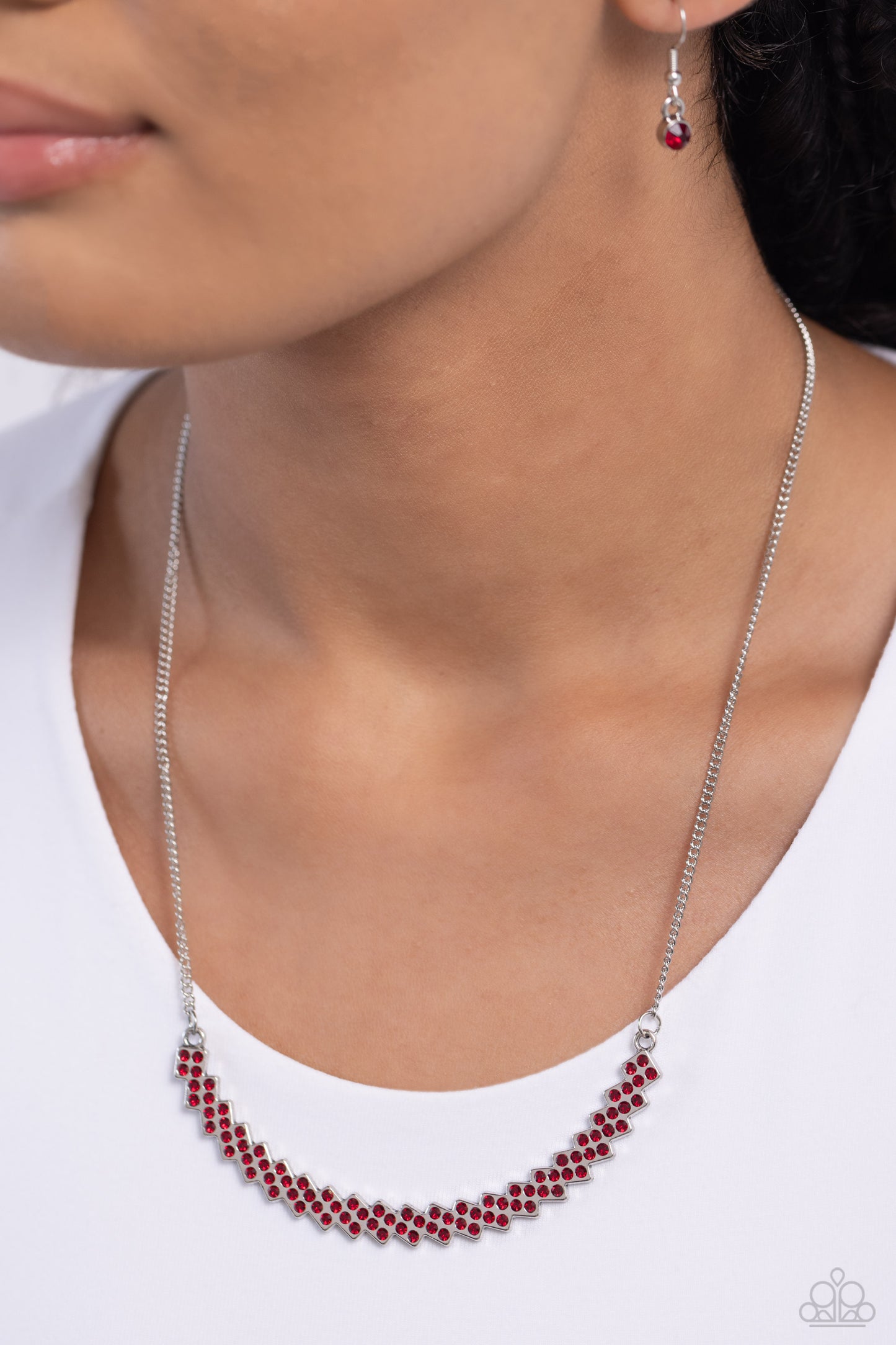 Paparazzi Necklaces - Dicey Demure - Red