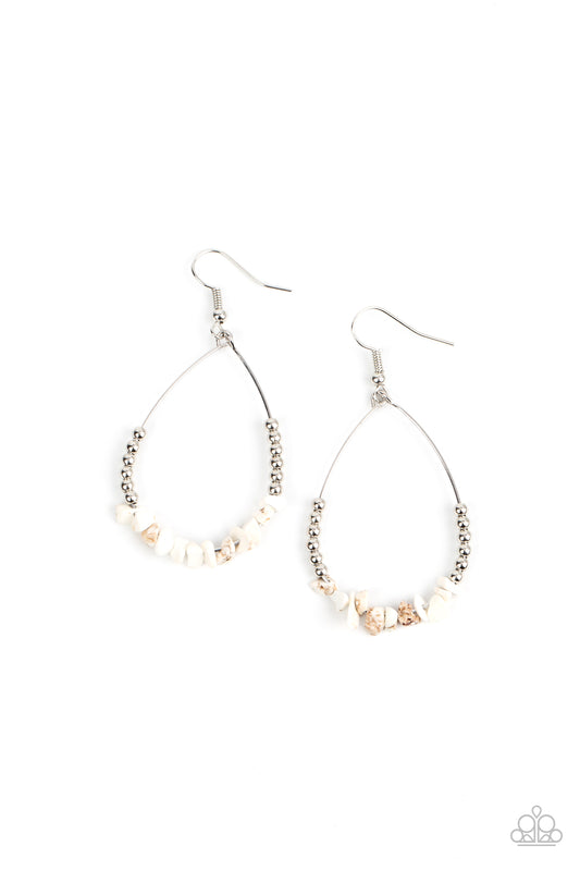 Paparazzi Earrings - Come Out of Your Shale - White
