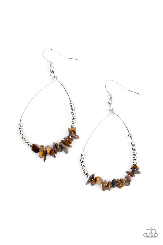 Paparazzi Earrings - Come Out of Your Shale - Brown