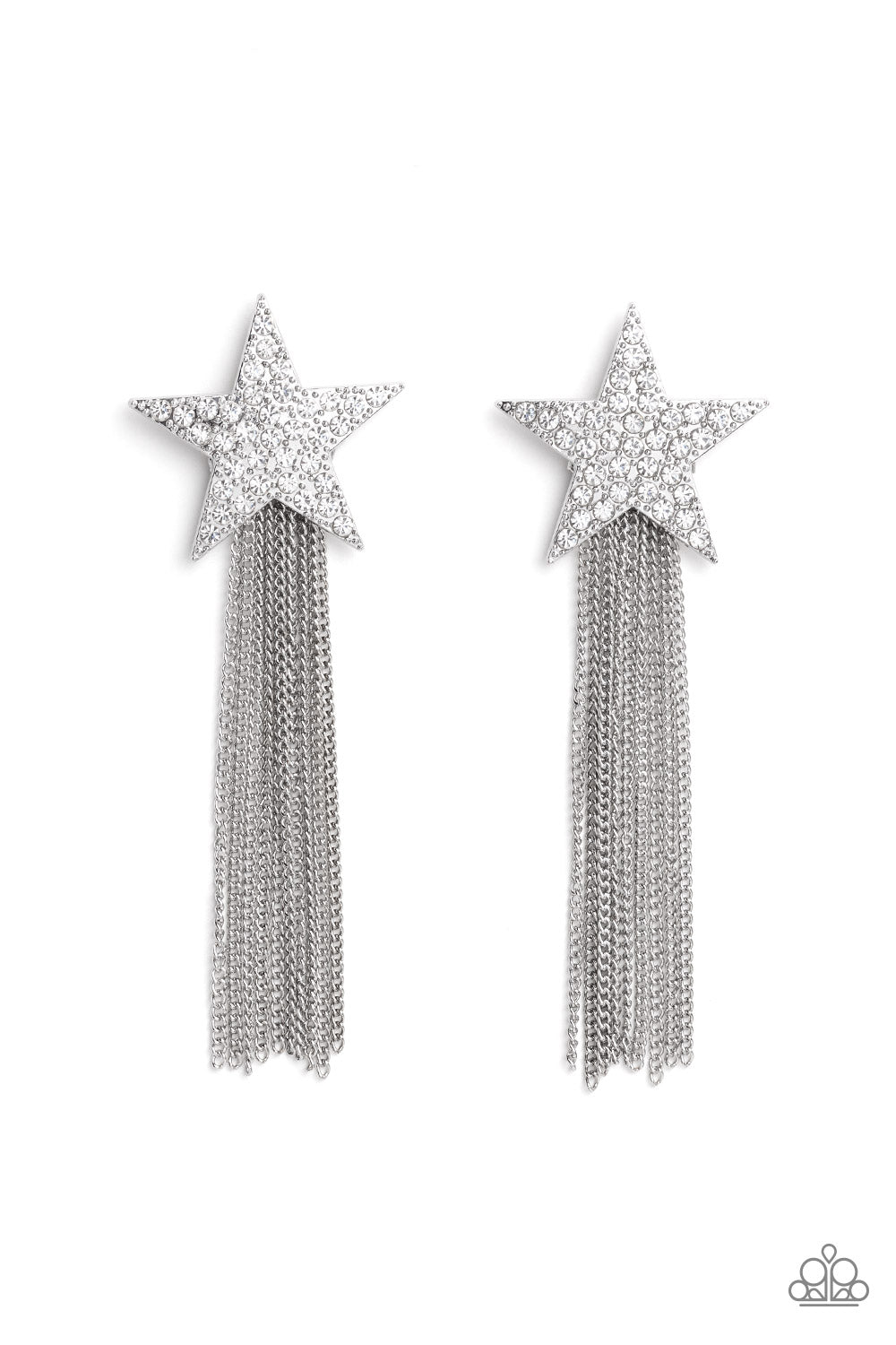 Paparazzi Earrings - Superstar Solo - White