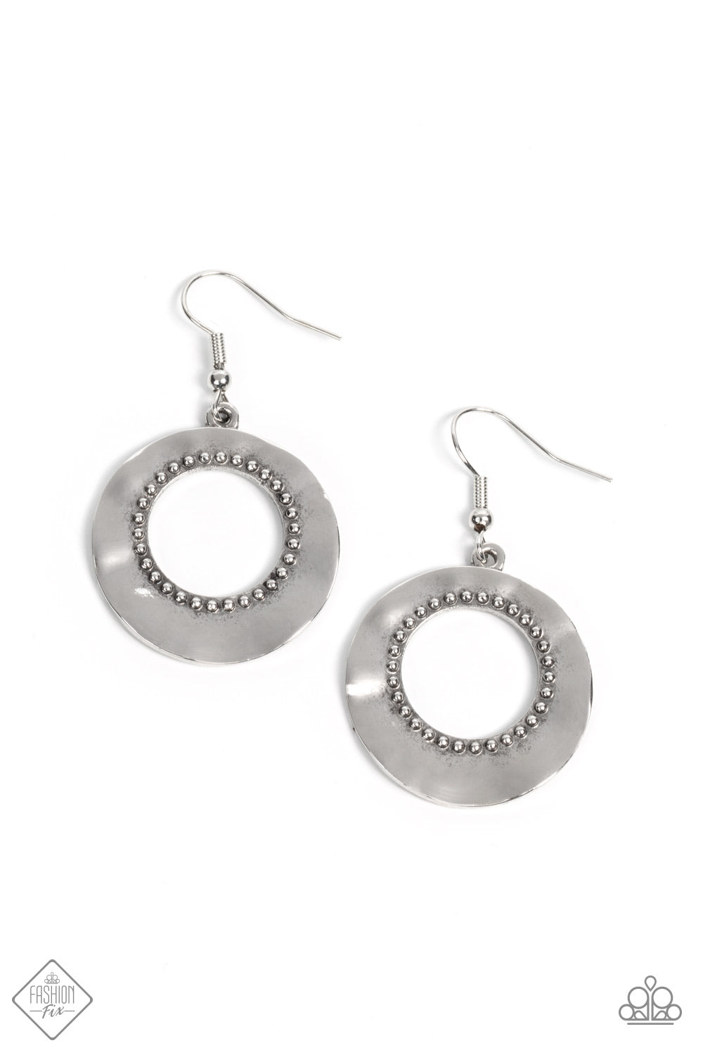 Paparazzi Earrings - Desert Diversity - Silver - Fashion Fix - February 2022