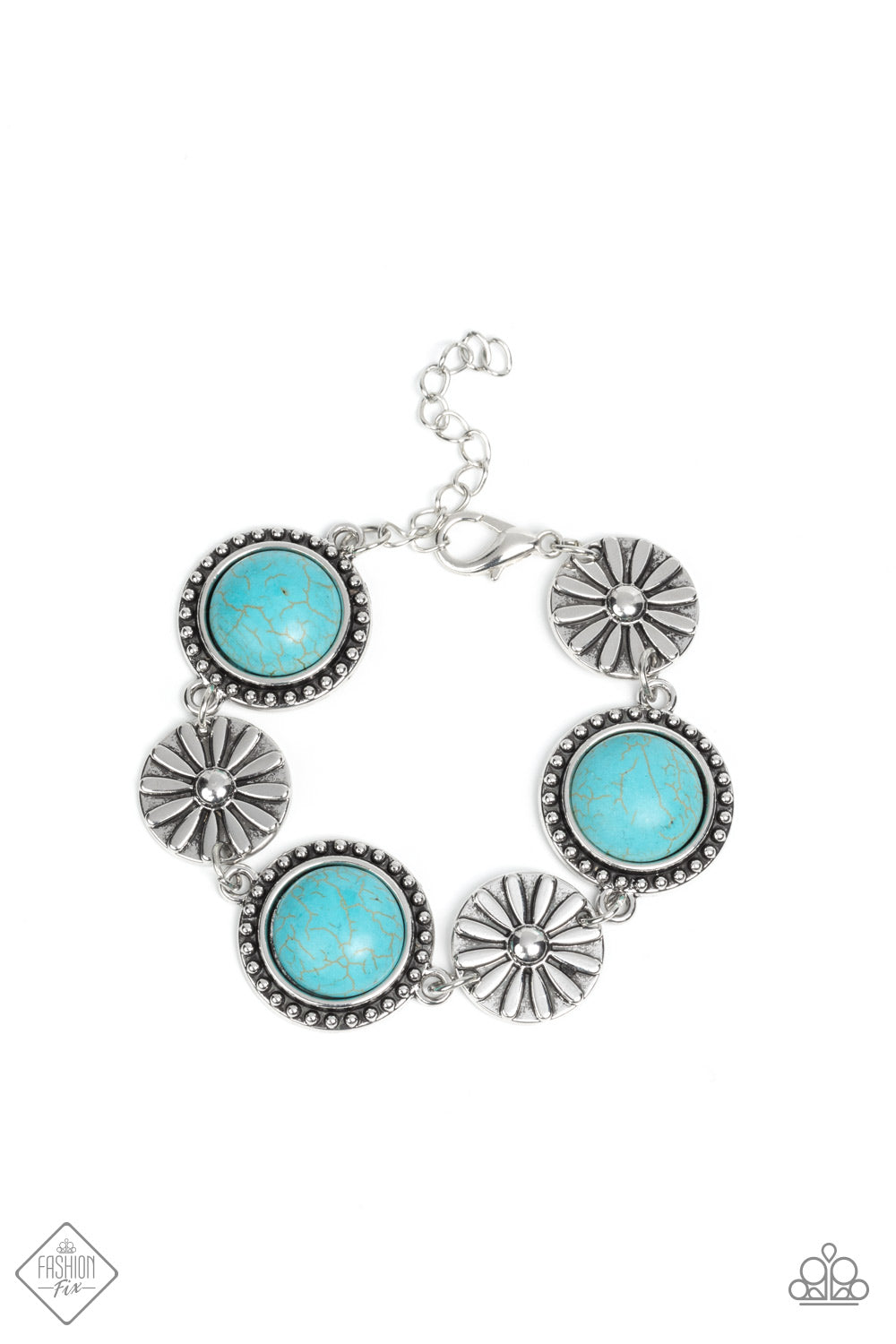 Paparazzi Bracelets - Fredonia Flower Patch - Blue - Fashion Fix - February 2022