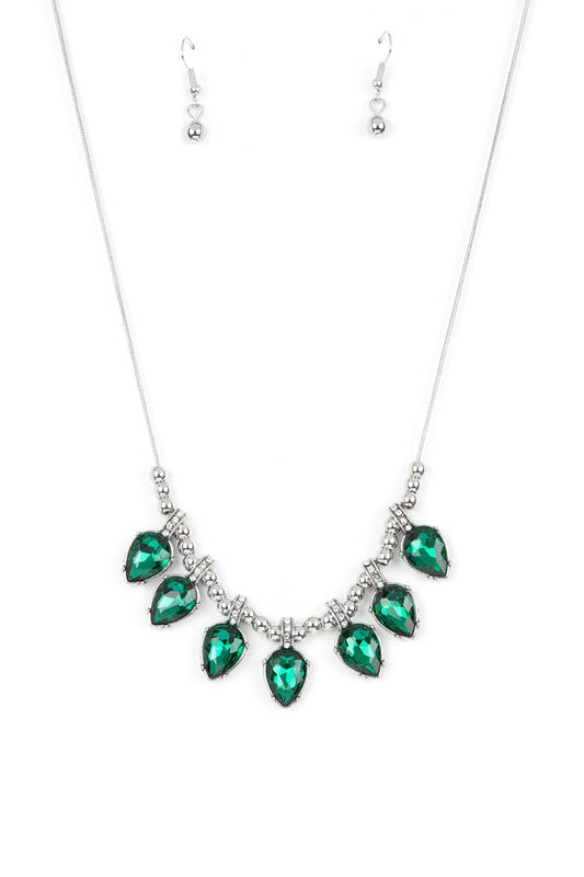 Paparazzi Necklaces - Crown Jewel Couture - Green