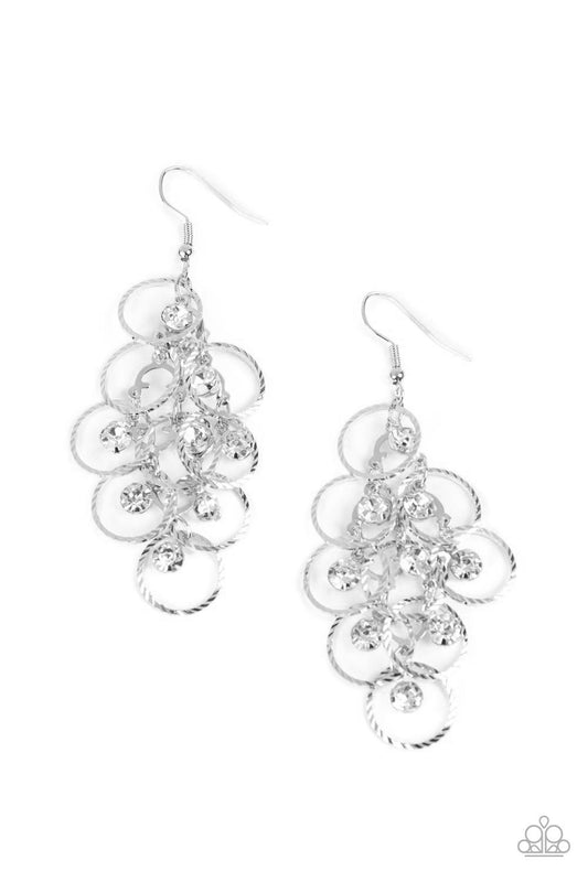 Paparazzi Earrings - Head Rush - White