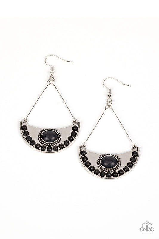 Paparazzi Earrings - Canyon Canoe Ride - Black