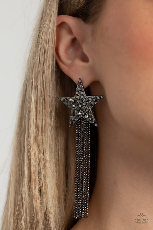 Paparazzi Earrings - Superstar Solo - Black