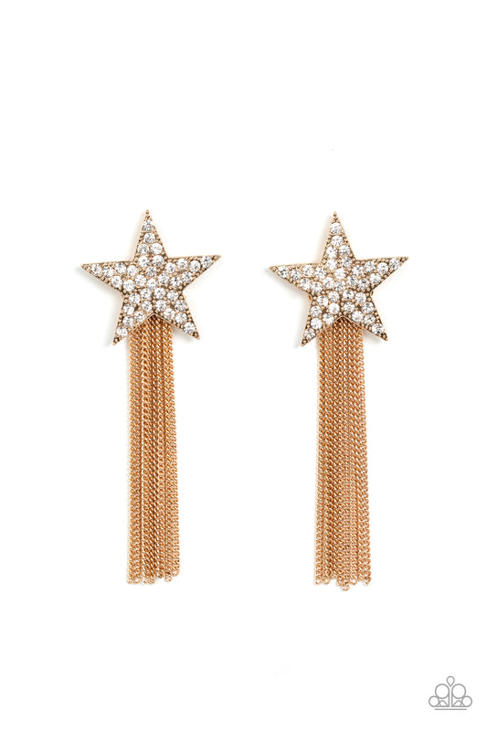 Paparazzi Earrings - Superstar Solo - Gold
