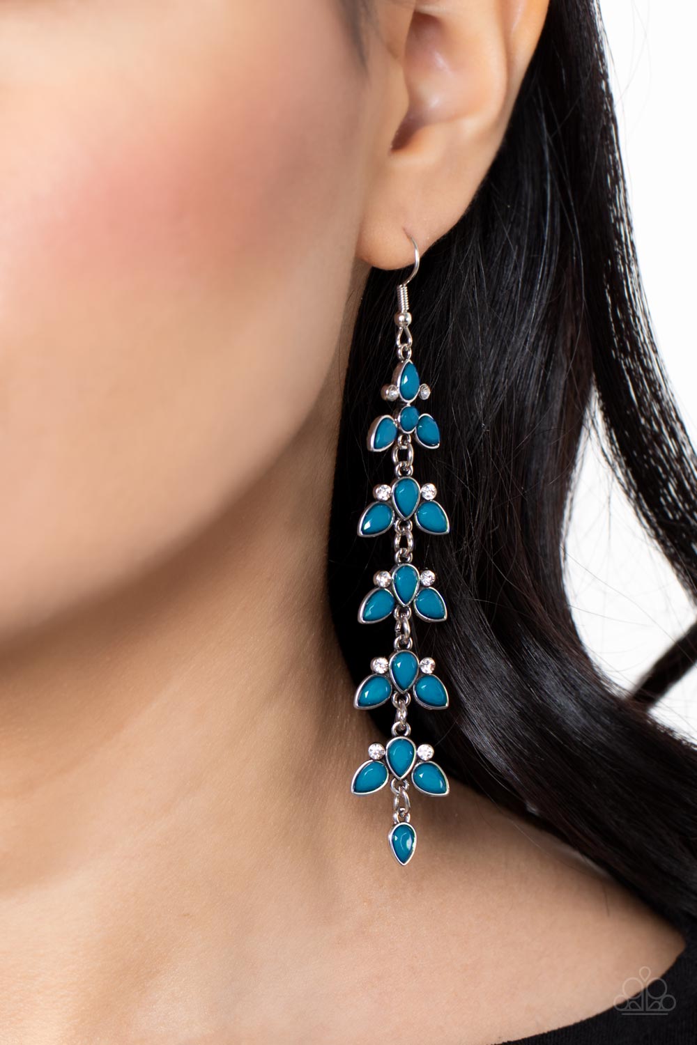 Paparazzi Earrings - Fanciful Foliage - Blue