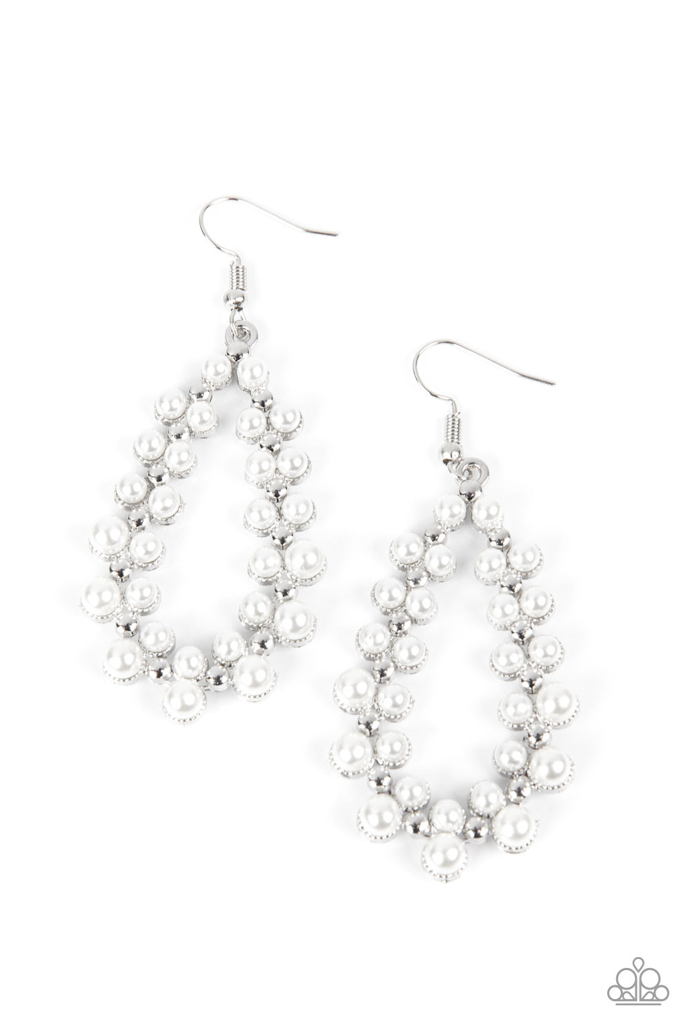 Paparazzi Earrings - Absolutely Ageless - White