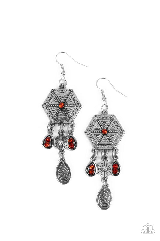 Paparazzi Earrings - Dreamcatcher Delight - Orange