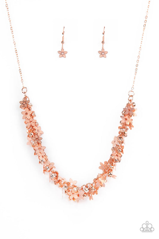 Paparazzi Necklaces - Fearlessly Floral - Copper