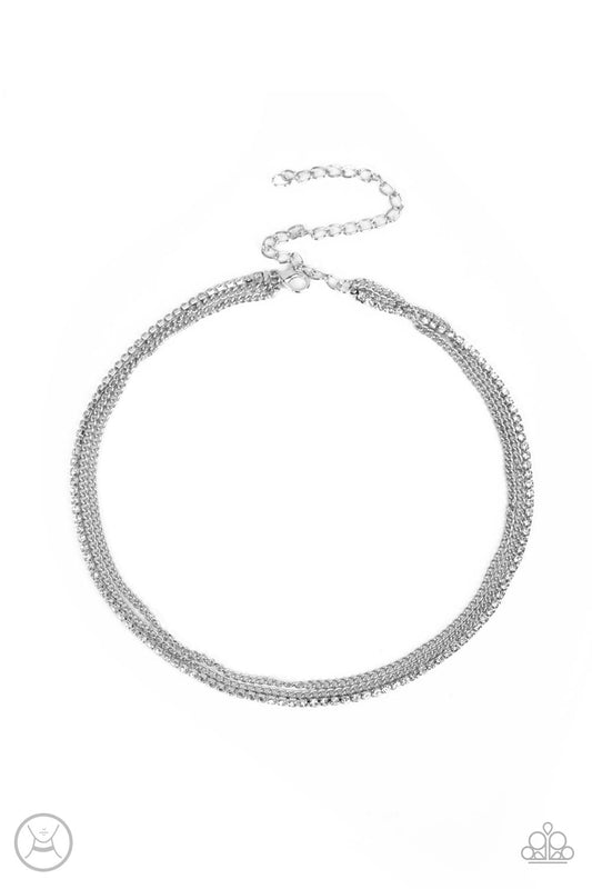 Paparazzi Necklaces - Glitzy Gusto - White