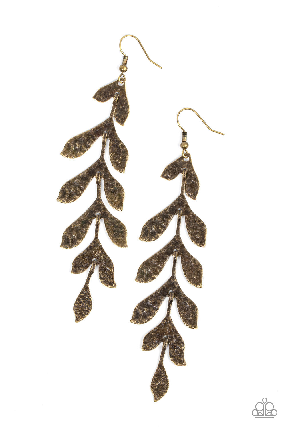 Paparazzi Earrings - Lead From the Frond - Brass