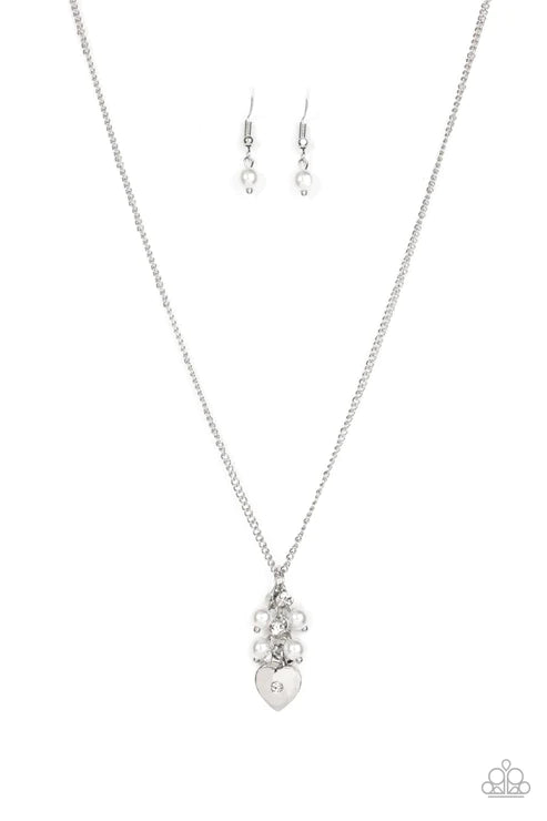 Paparazzi Necklaces - Pop It and Locket - White