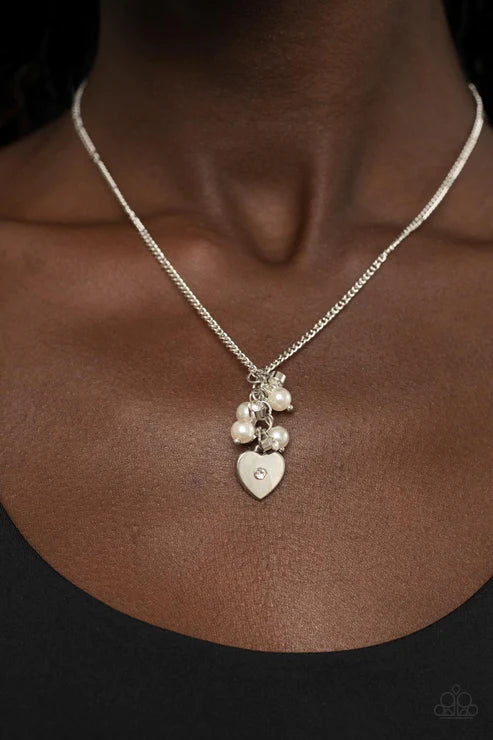 Paparazzi Necklaces - Pop It and Locket - White