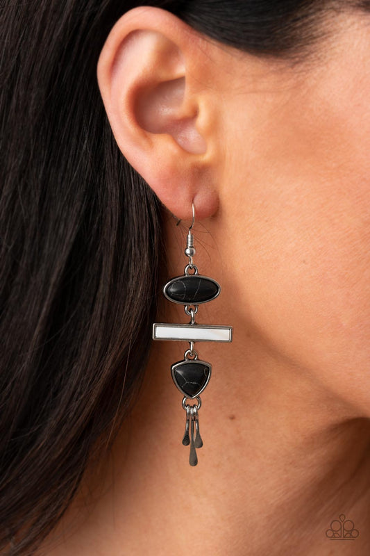 Paparazzi Earring - Adventurously Artisan - Black