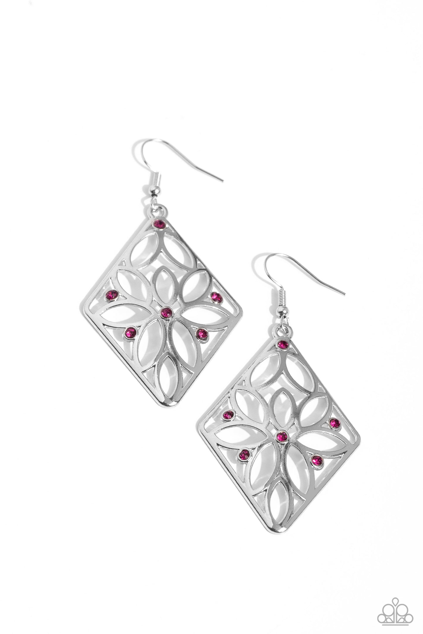 Paparazzi Earrings - Pumped Up Posies - Pink