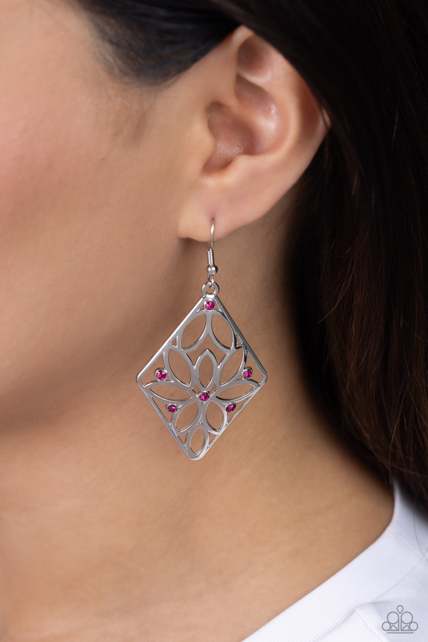 Paparazzi Earrings - Pumped Up Posies - Pink