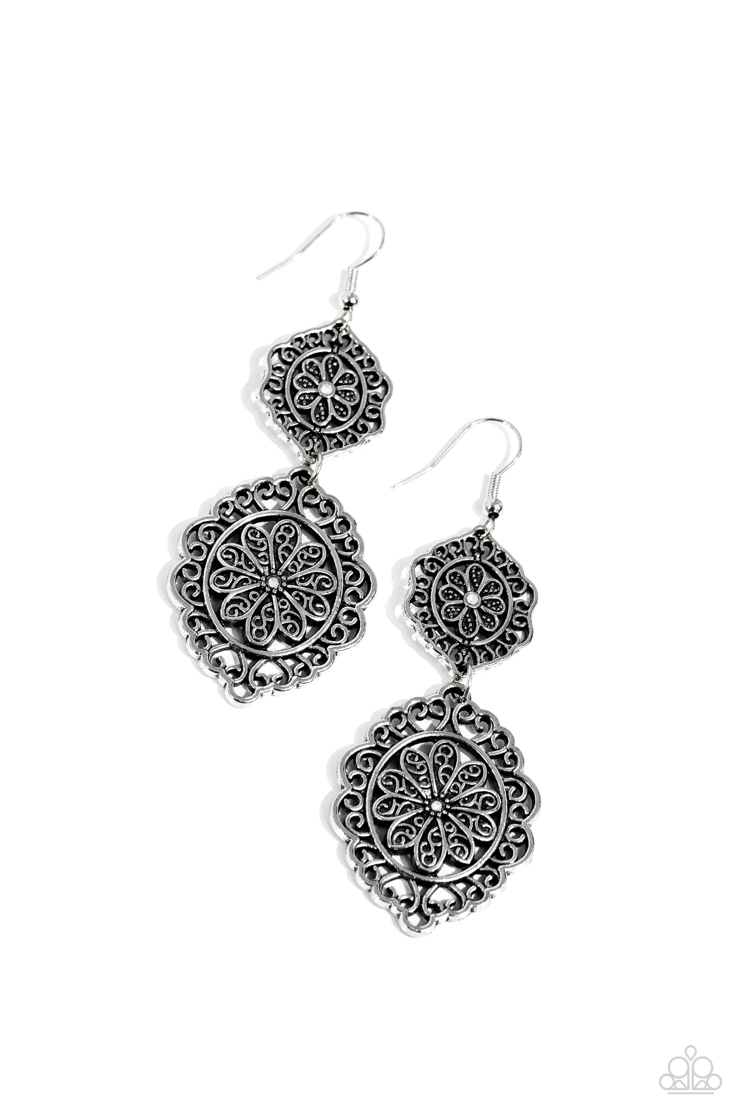 Paparazzi Earrings - Floral Favorite - White