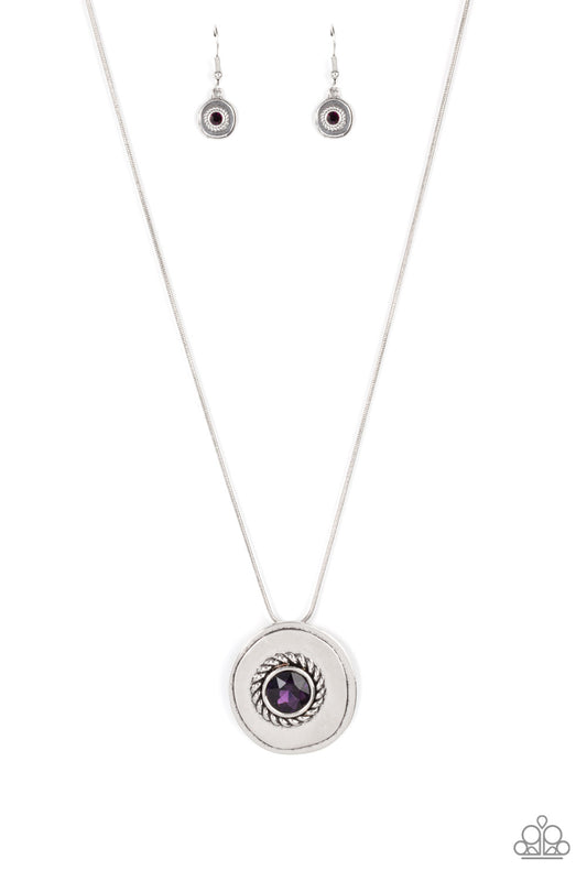 Paparazzi Necklaces - Make Me a Medallion-aire - Purple