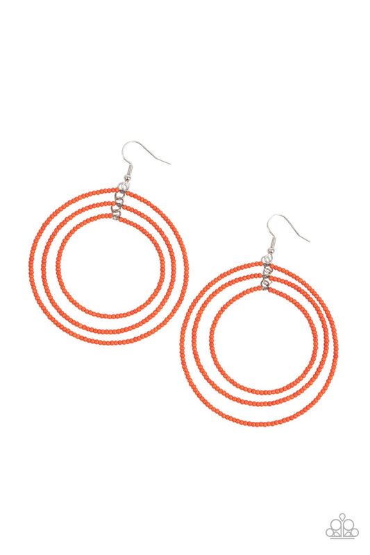 Paparazzi Earrings - Colorfully Circulating - Orange