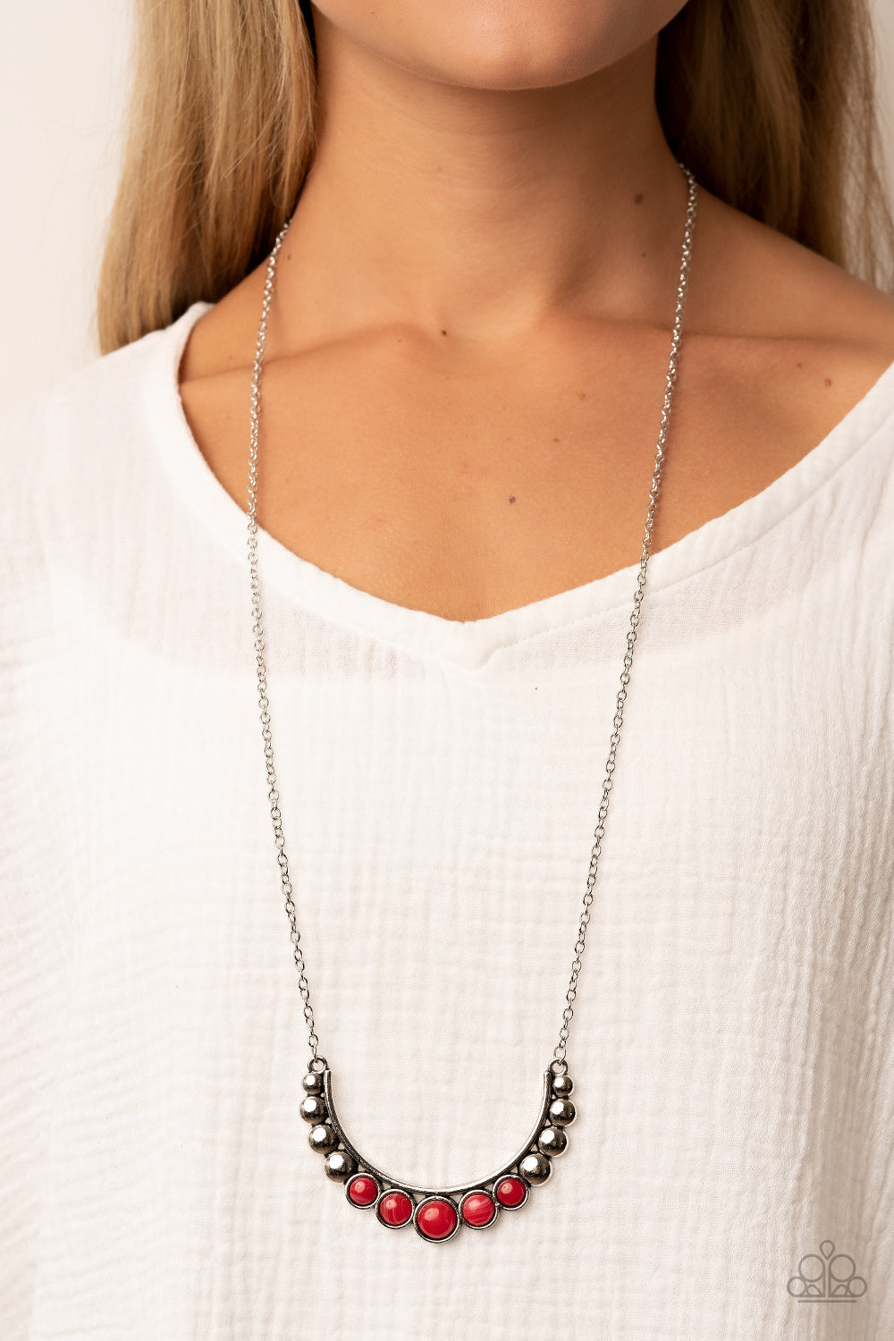 Paparazzi Necklaces - Horsehoe Bend - Red