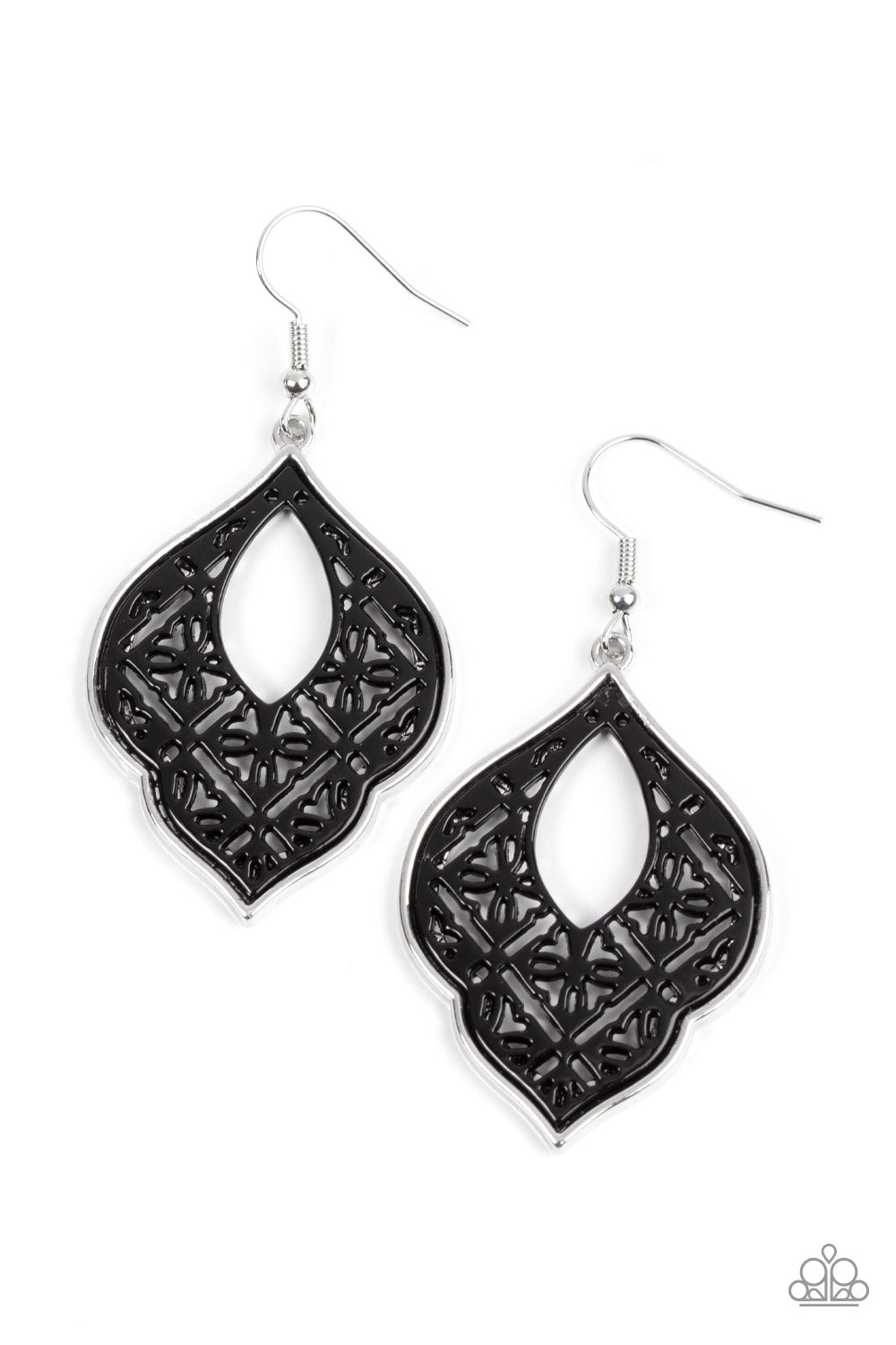 Paparazzi Earrings - Thessaly Terrace - Black