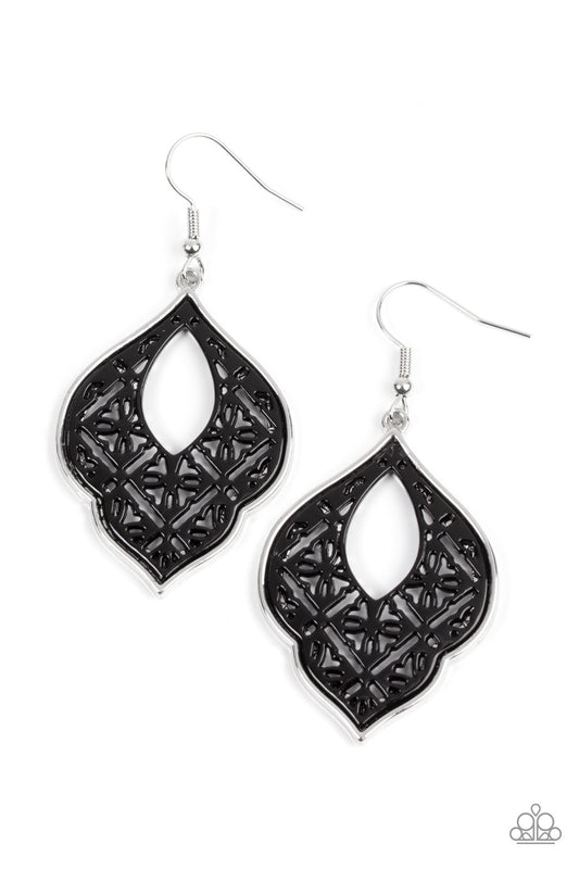 Paparazzi Earrings - Thessaly Terrace - Black