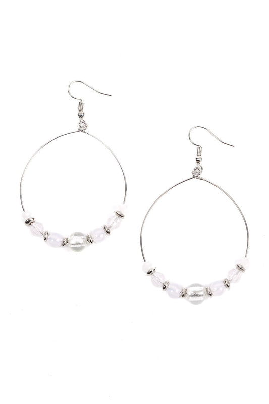 Paparazzi Earrings - Ambient Afterglow - White