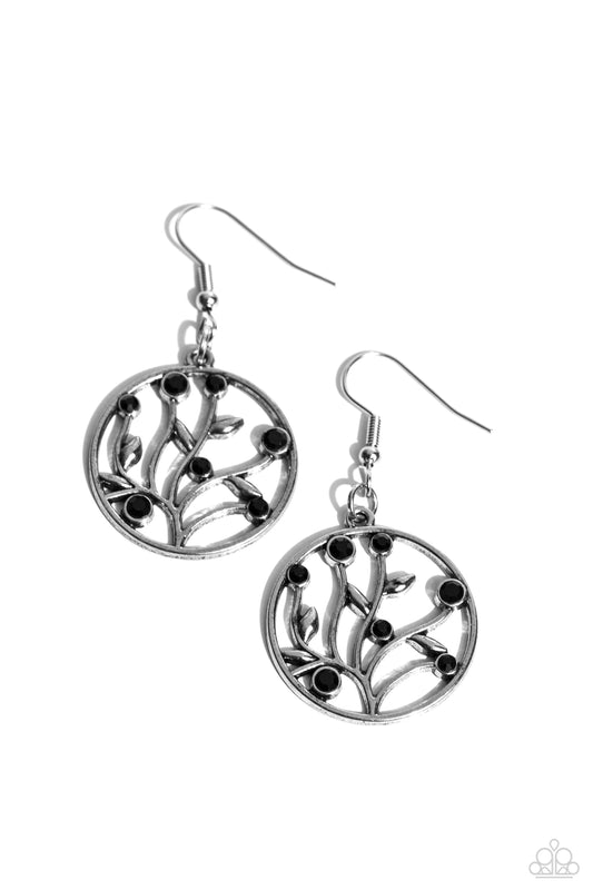 Paparazzi Earrings - Bedazzlingly Branching - Black
