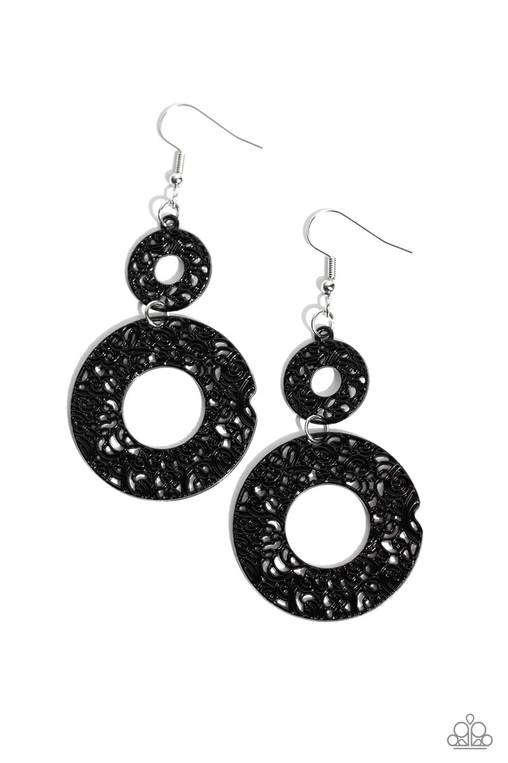 Paparazzi Earrings - Cabo Courtyard - Black