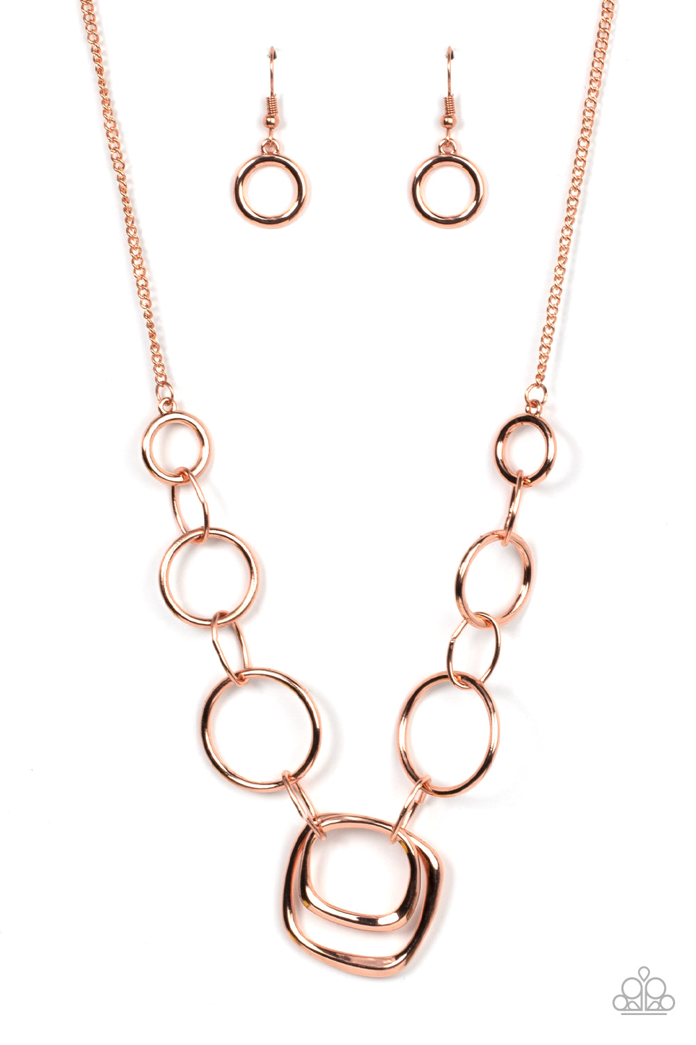 Paparazzi Necklaces - Linked Up Luminosity - Copper