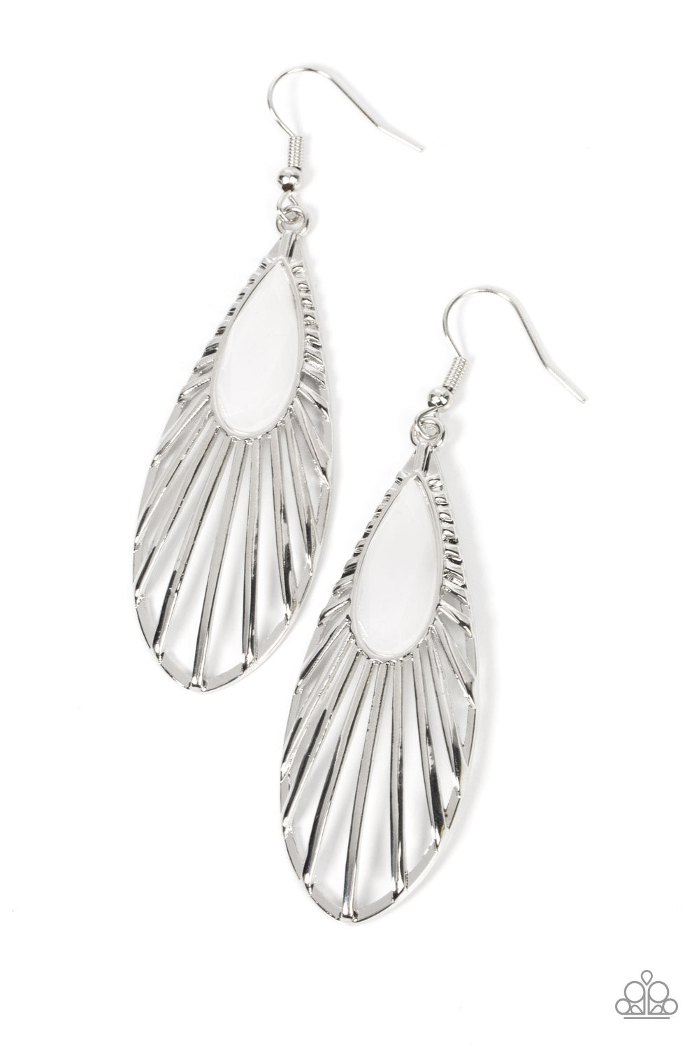 Paparazzi Earrings - Wing-A-Ding-Ding - White