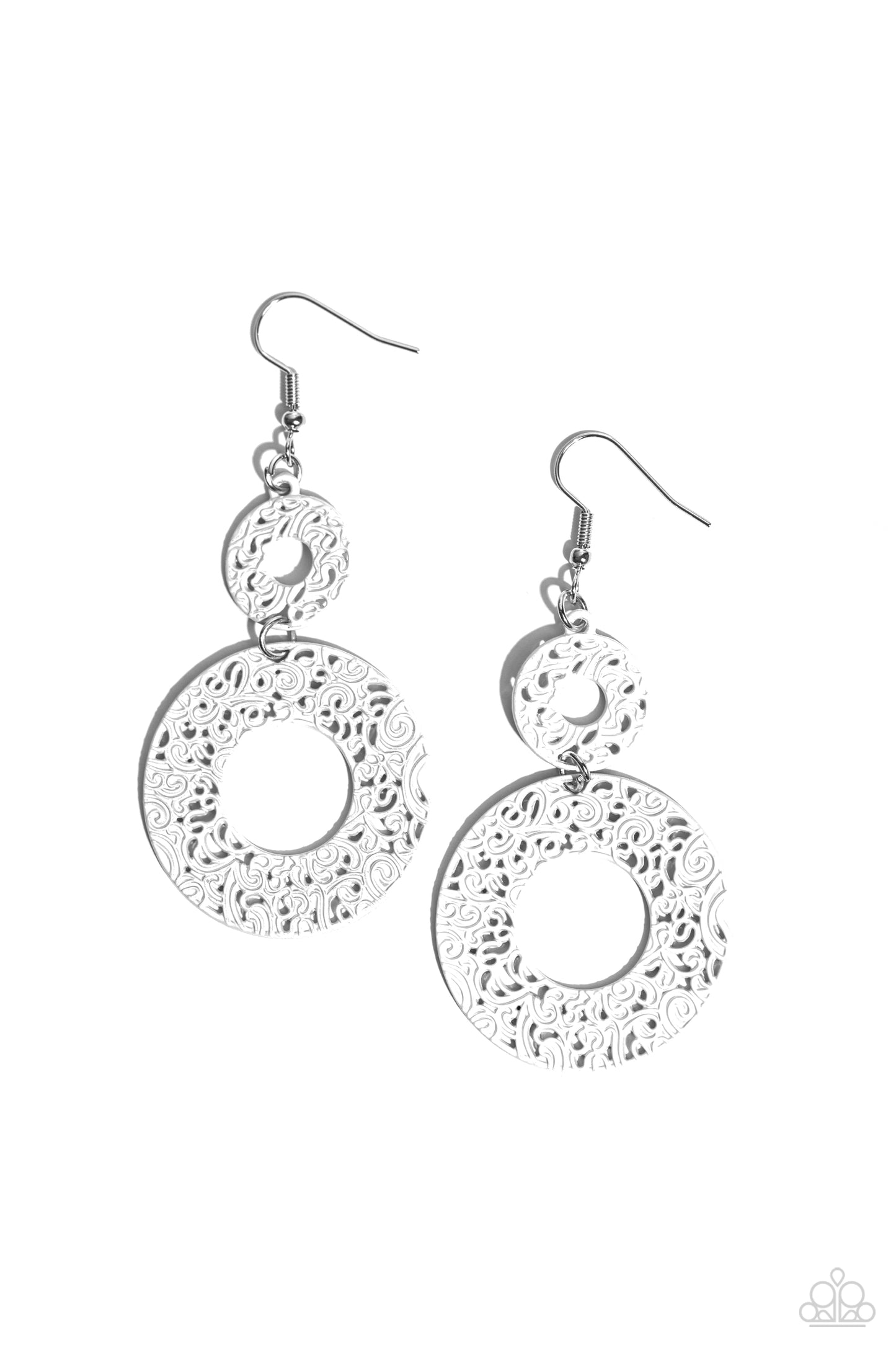 Paparazzi Earrings - Cabo Courtyard - White