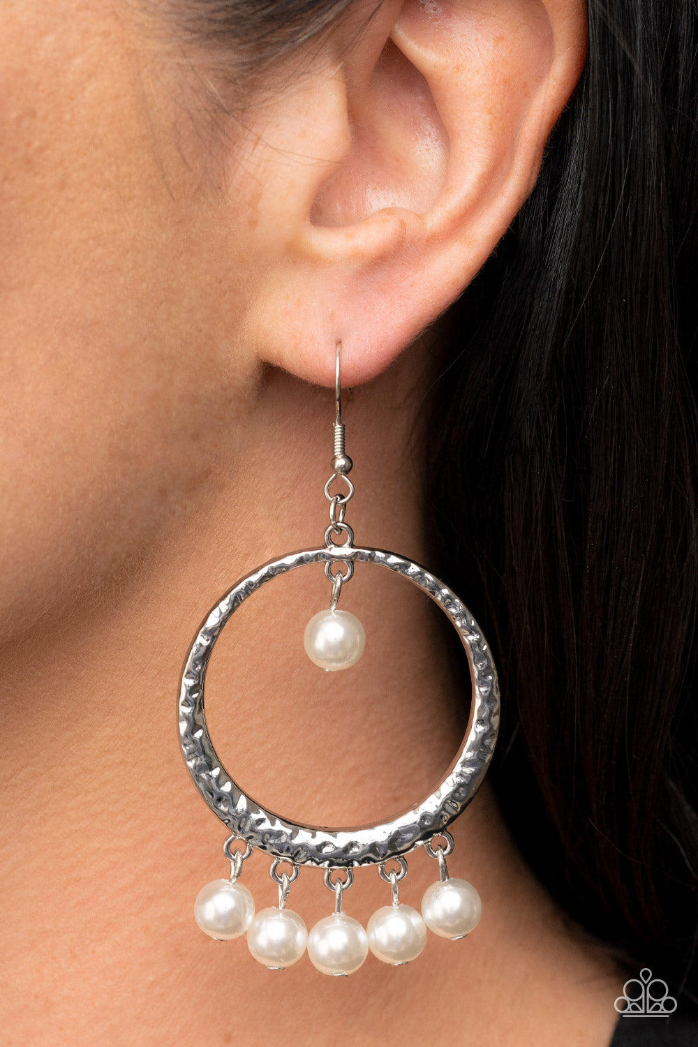 Paparazzi Earrings - Luscious Luxury - White