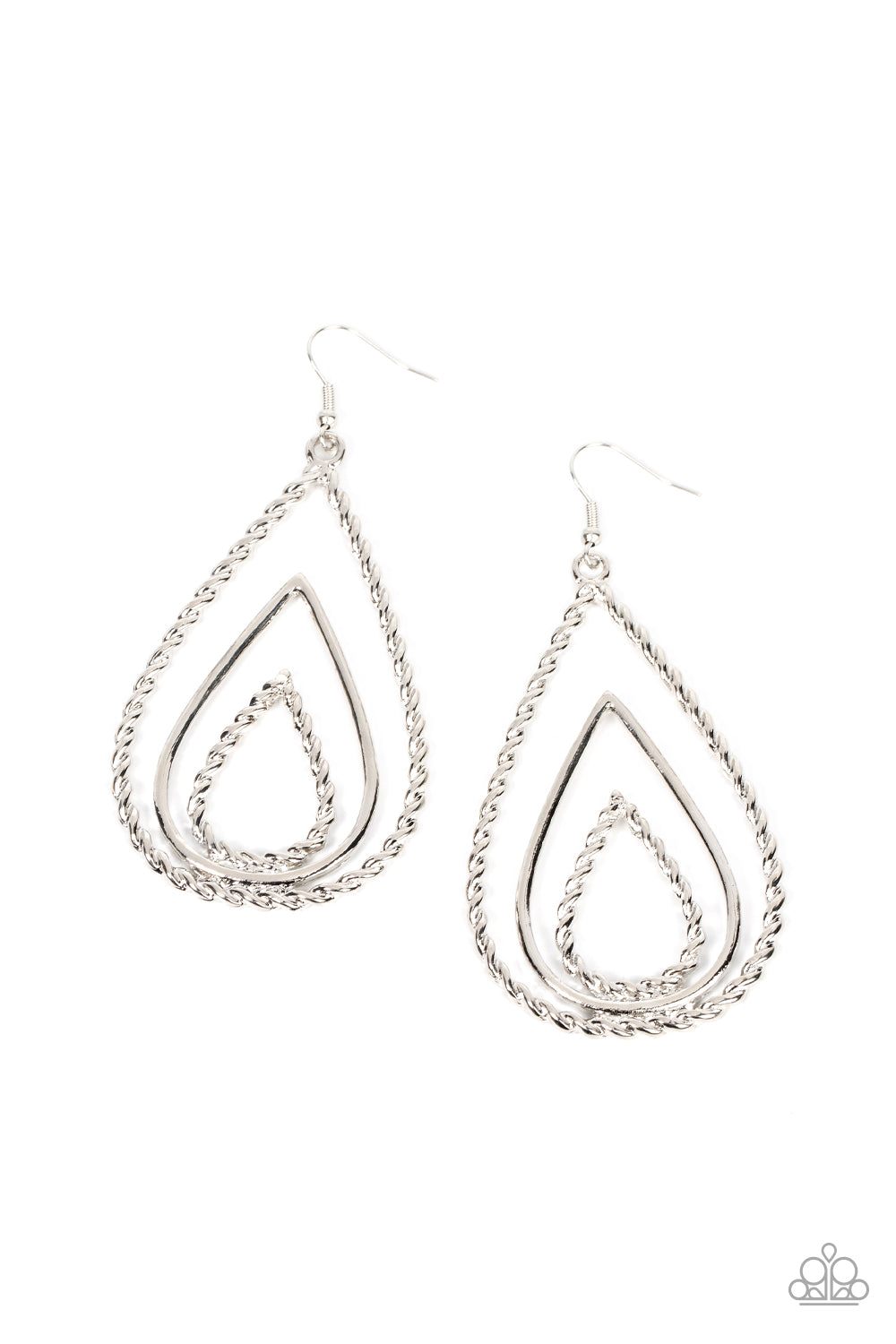 Paparazzi Earrings - Tastefully Twisty - Silver