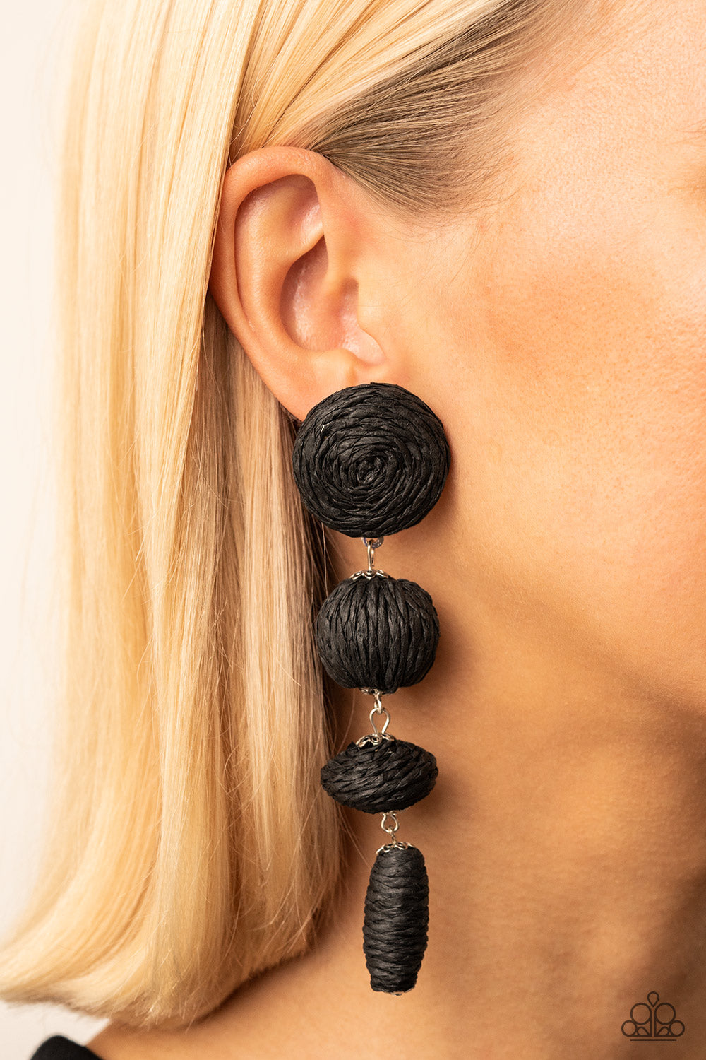 Paparazzi Earrings - Twine Tango - Black