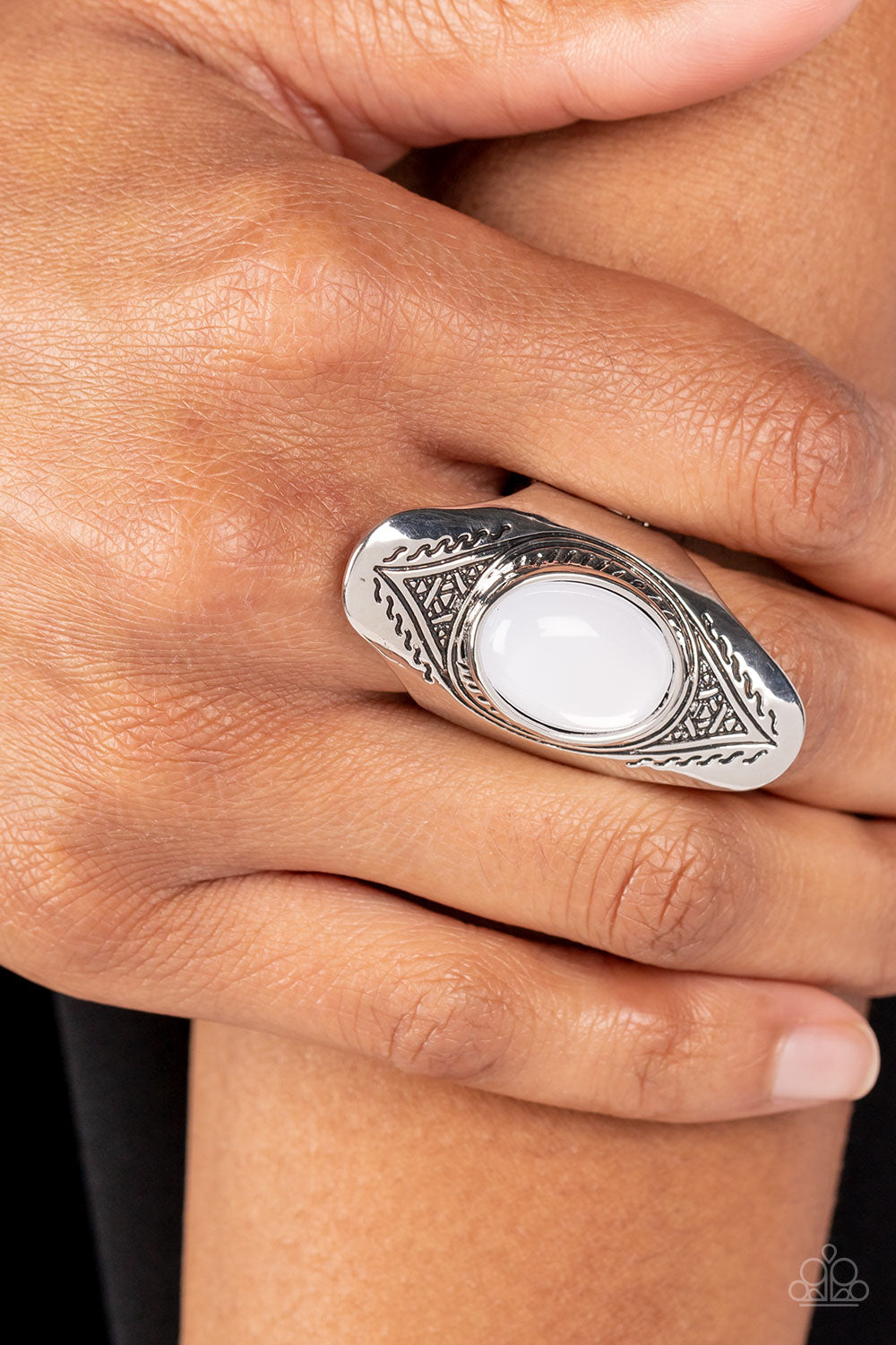 Paparazzi Rings - Pyramid Passage - White