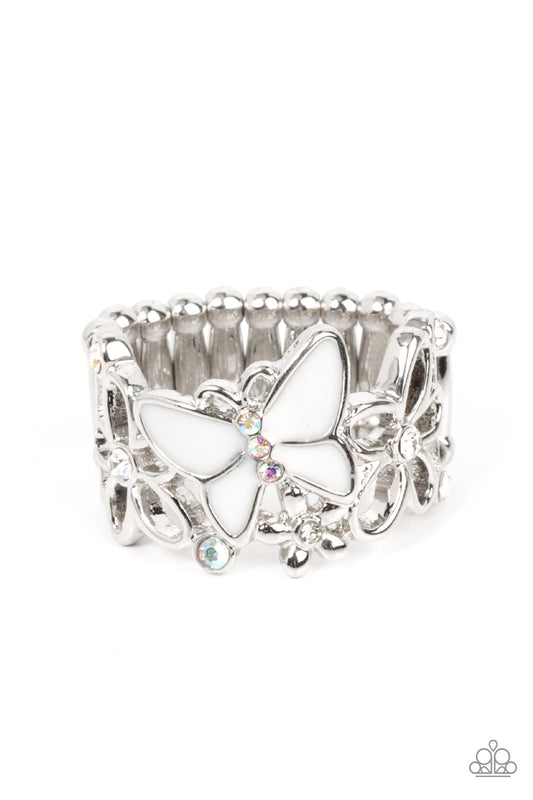 Paparazzi Rings - All Fluttered Up - White