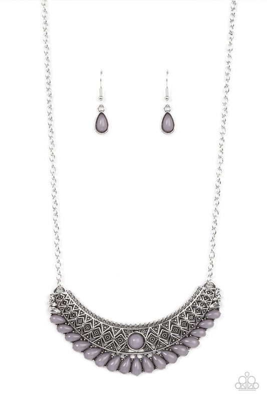Paparazzi Necklaces - Abundantly Aztec - Silver