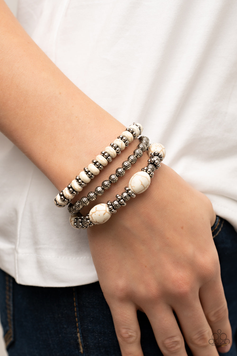 Paparazzi Bracelets - Take by Sandstorm - White