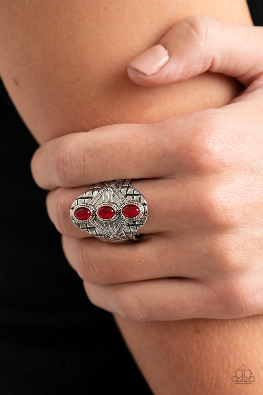 Paparazzi Rings - Eye-Catching Cats Eye - Red