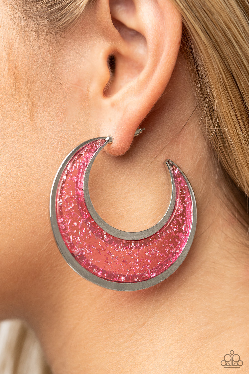 Paparazzi Earrings - Charismatically Curvy - Pink