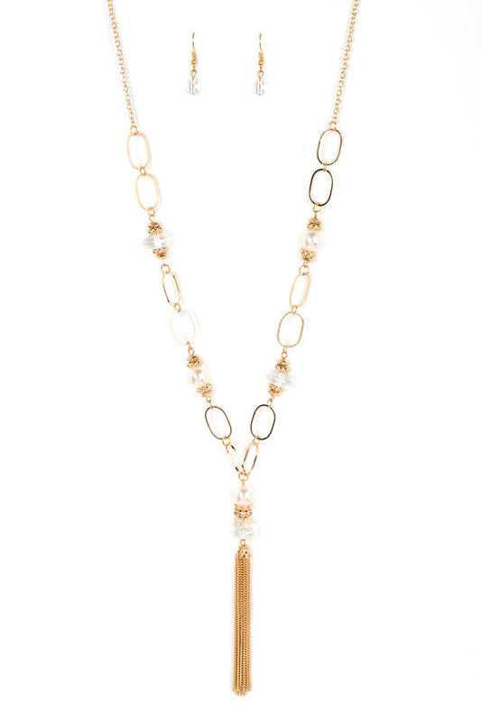 Paparazzi Necklaces - Taken with Tassels - Gold
