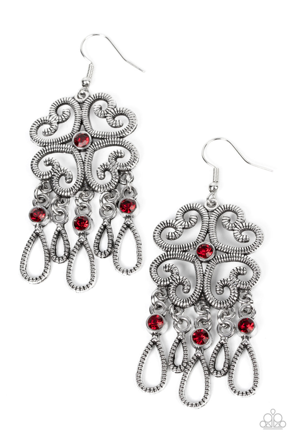 Paparazzi Earrings - Majestic Makeover - Red