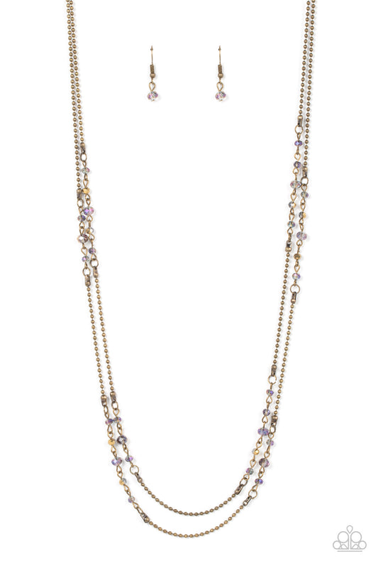 Paparazzi Necklaces - Petitely Prismatic - Brass
