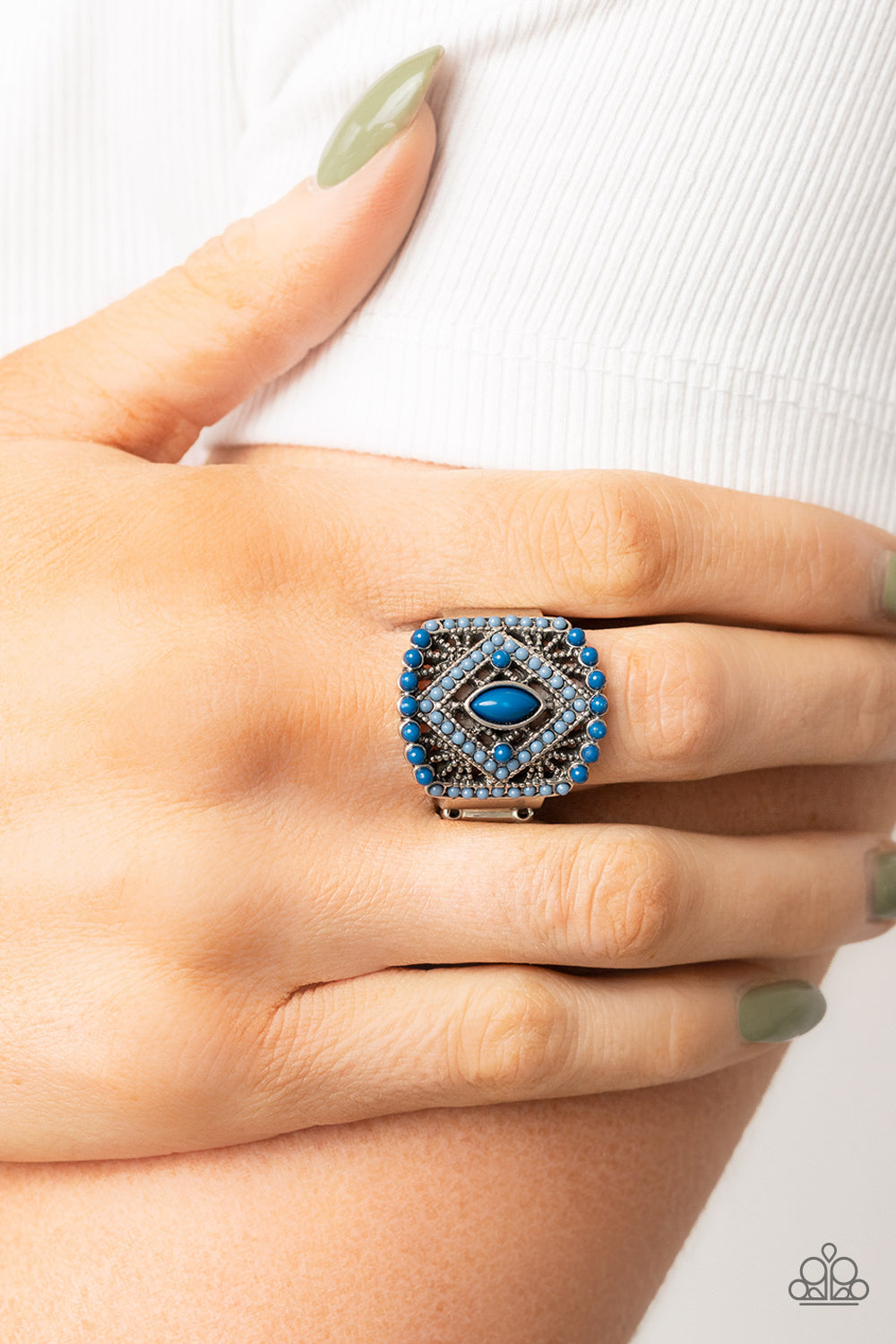 Paparazzi Rings - Amplified Aztec - Blue