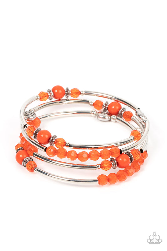 Paparazzi Bracelets - Whimsically Whirly - Orange