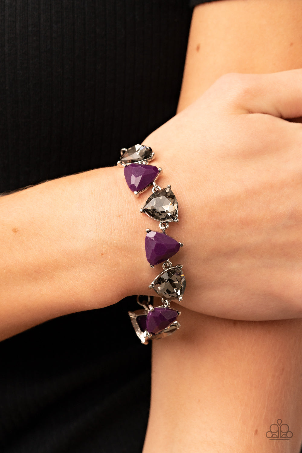 Paparazzi Bracelets - Pumped up Prisms - Purple