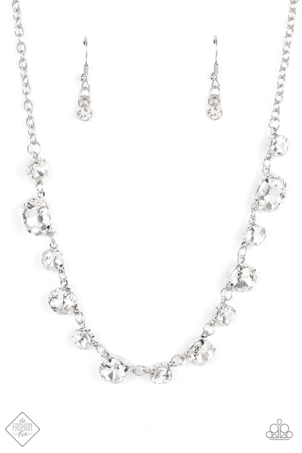 Paparazzi Necklaces - Hands Off the Crown! - White - Fashion Fix